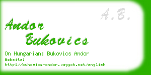 andor bukovics business card